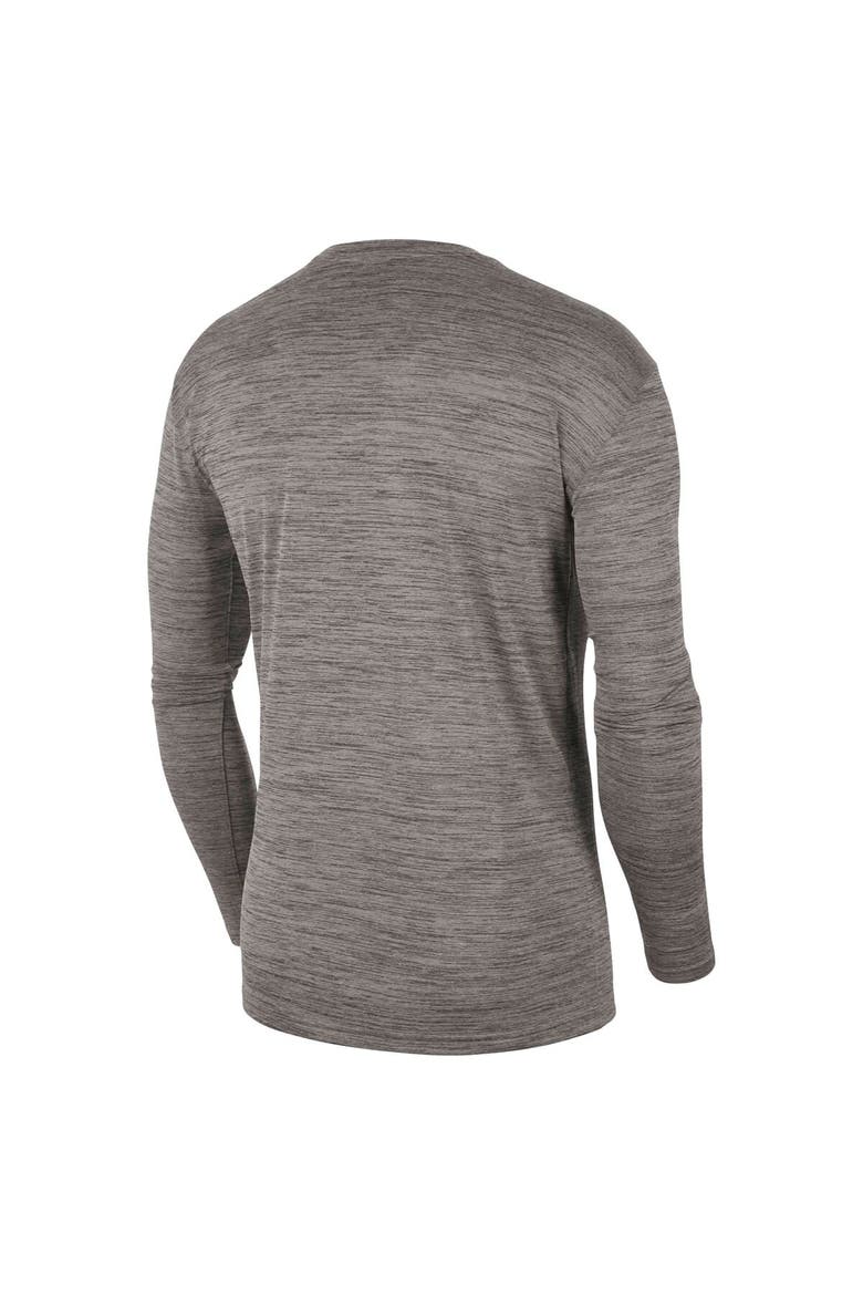 Men's Nike Heather Gray Michigan State Spartans Team Velocity Performance Long Sleeve T-Shirt, Alternate, color, Heather Gray