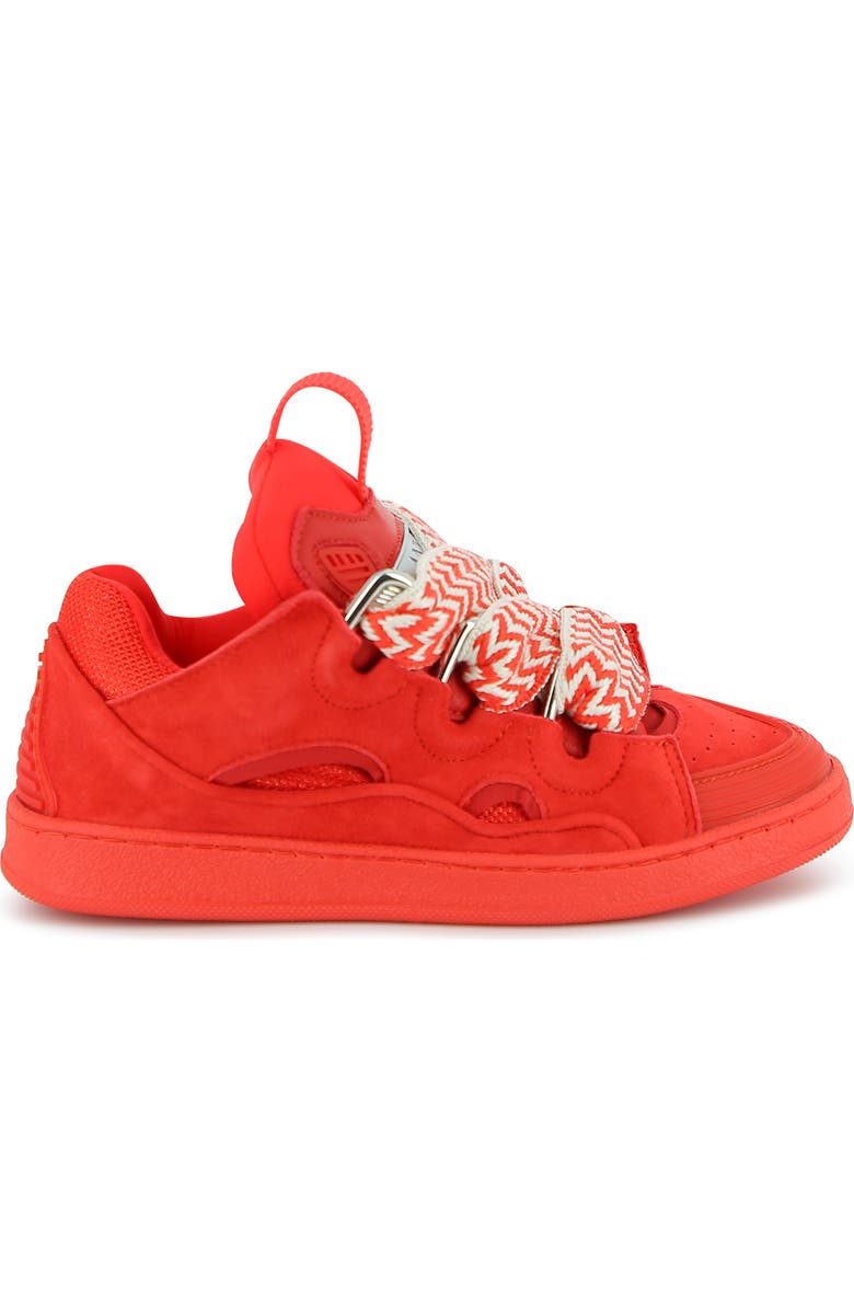 Lanvin Kids Curb Sneakers With Laces, Main, color, Red