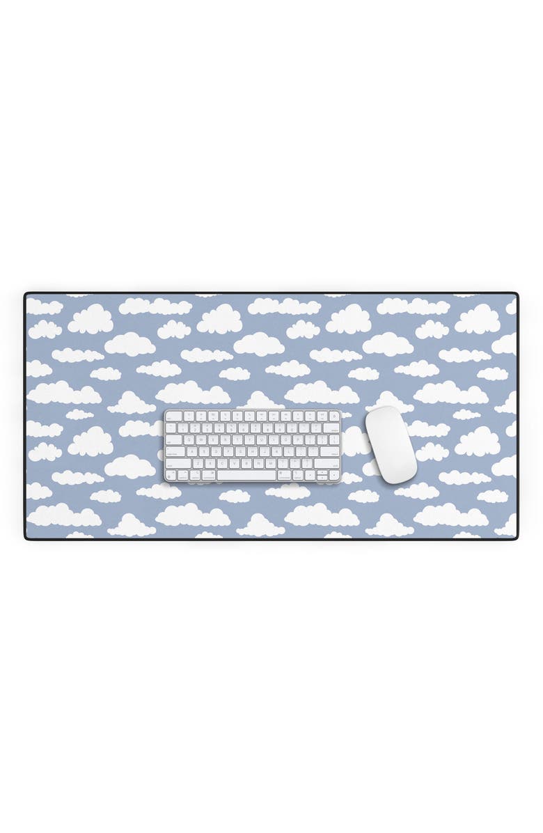 Deny Designs Sky White Cartoon Desk Mat, Alternate, color, Blue