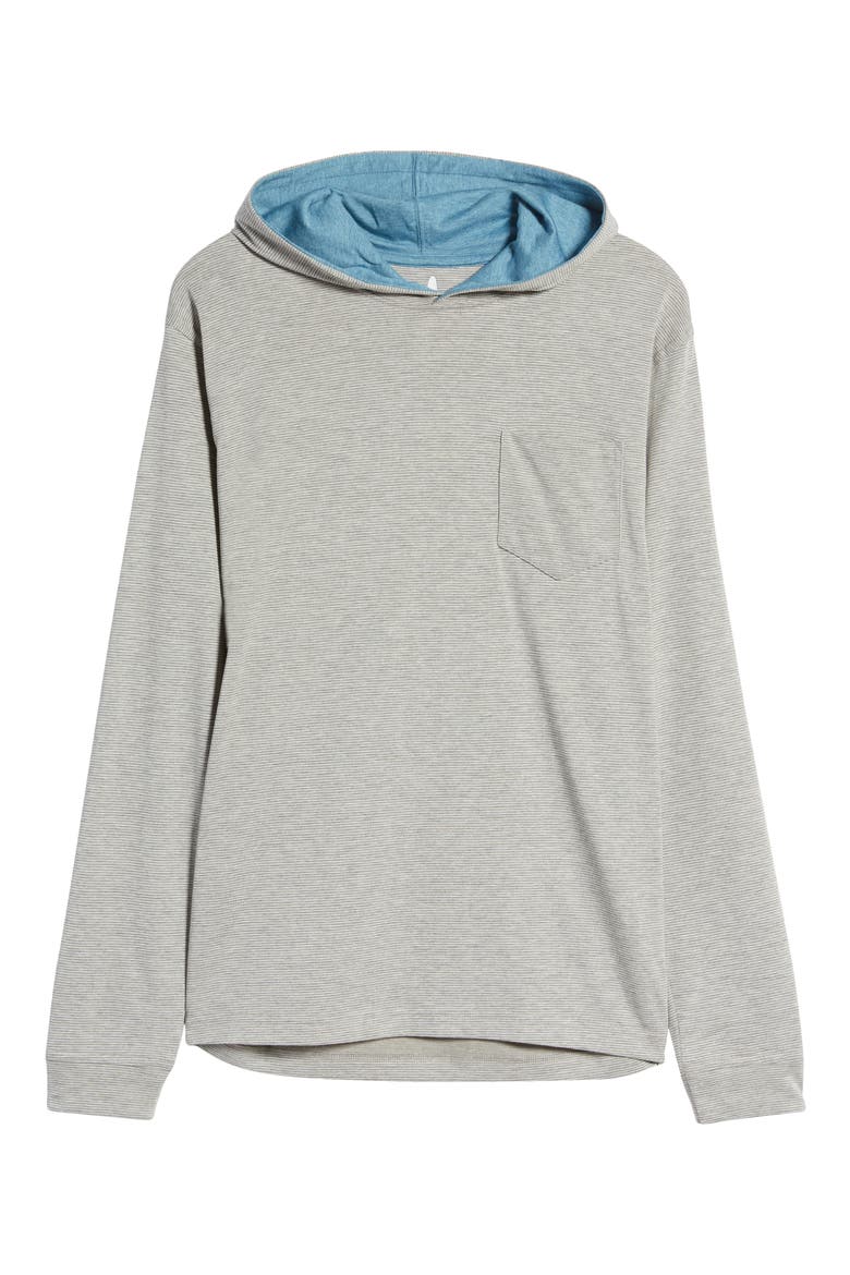 Men's Gunnar Pinstripe Long Sleeve Hooded T-Shirt, Alternate, color, METEOR