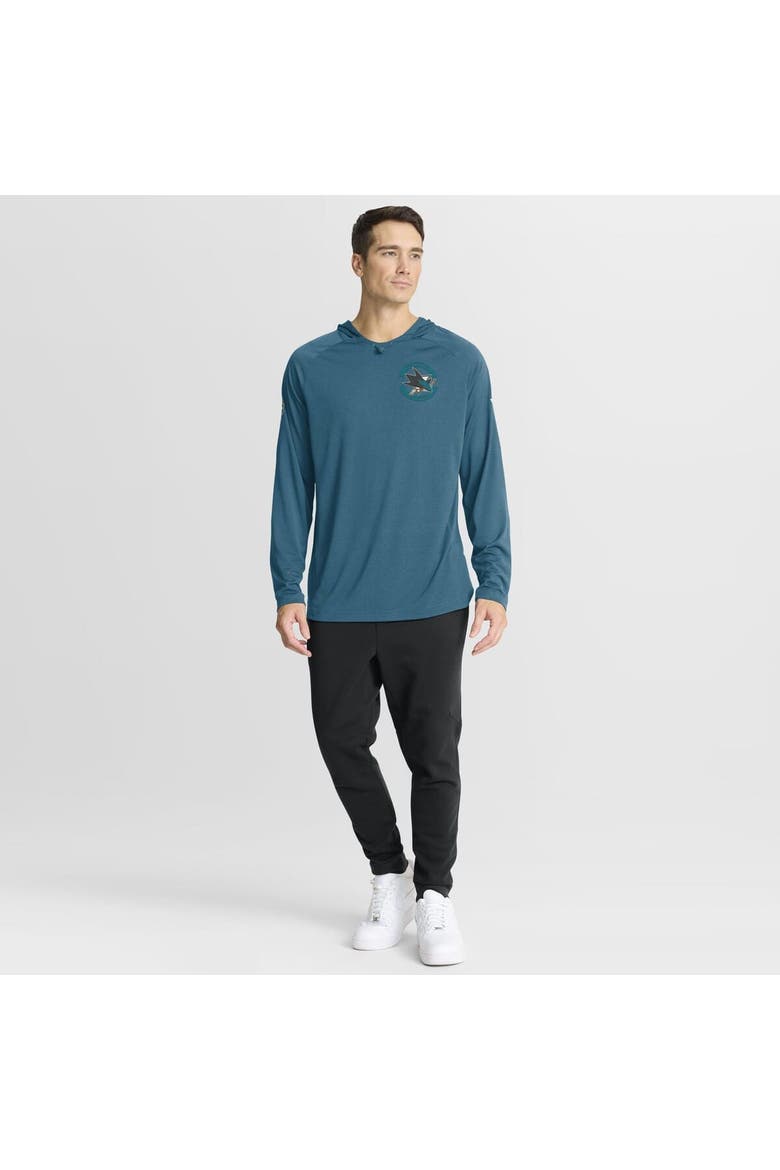 Men's Fanatics Teal San Jose Sharks Authentic Pro Rink Raglan Hoodie, Alternate, color, Teal