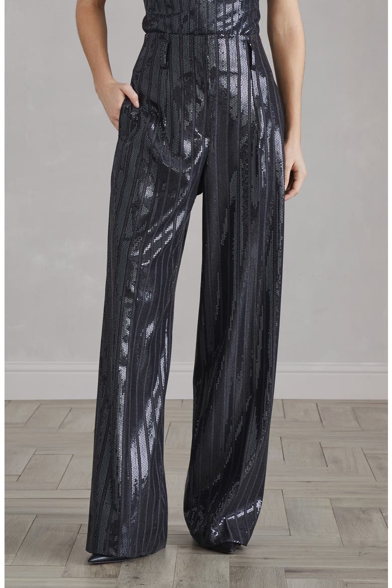 Trousers with Dazzling Embroidery, Alternate, color, Dark Grey