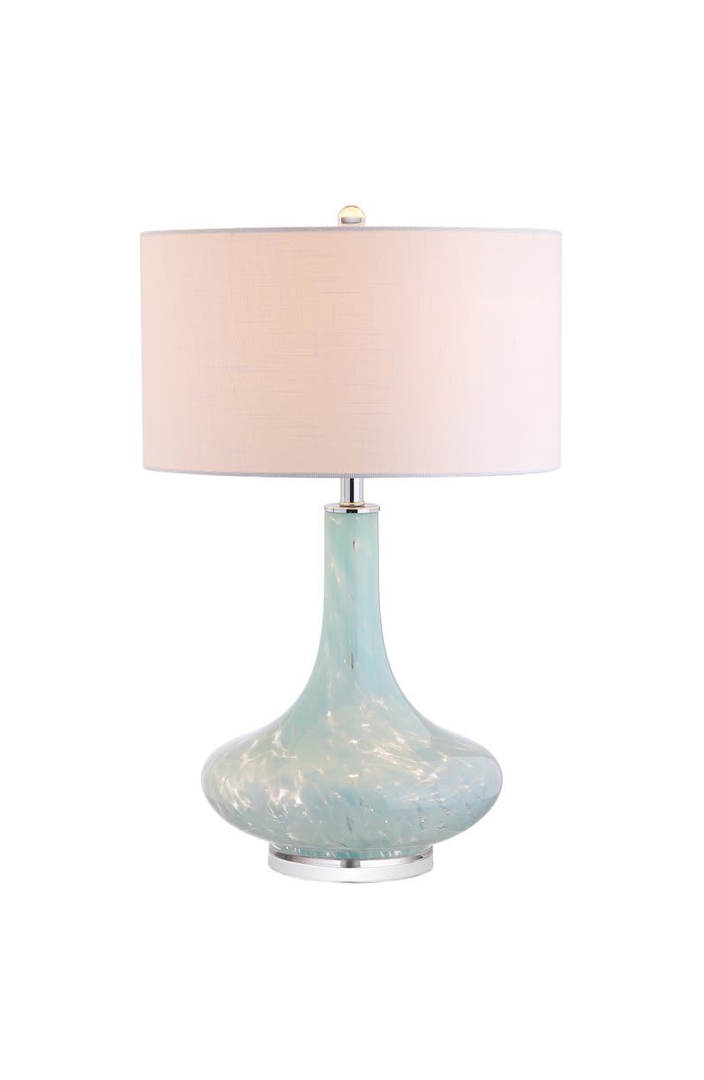 JONATHAN Y Montreal 29" Glass/Acrylic LED Table Lamp, Ice Blue, Main, color, Ice Blue