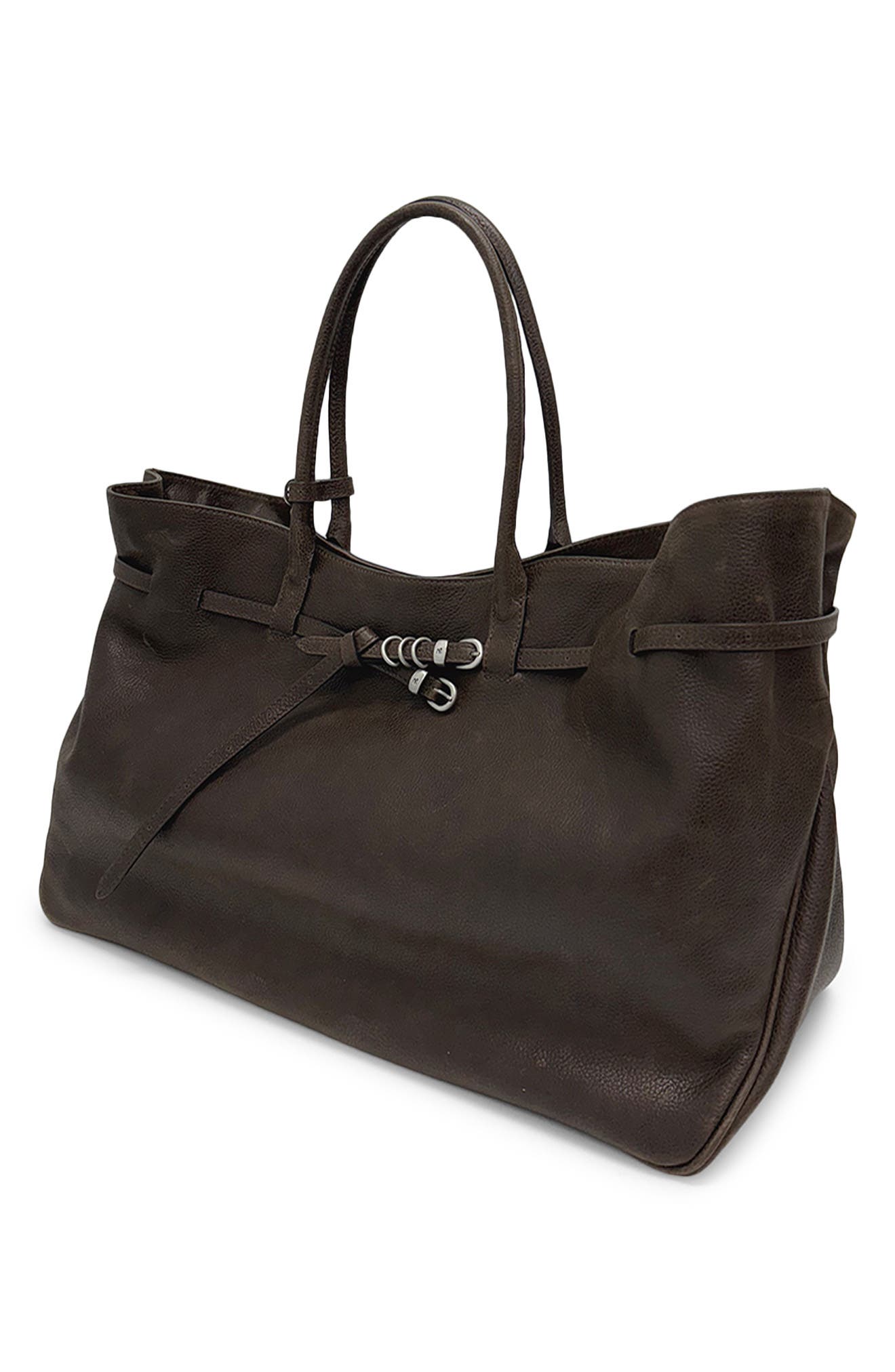Grandma Bag XL Leather Tote, Alternate, color, WASHED BROWN EMBOSSED PULL-UP