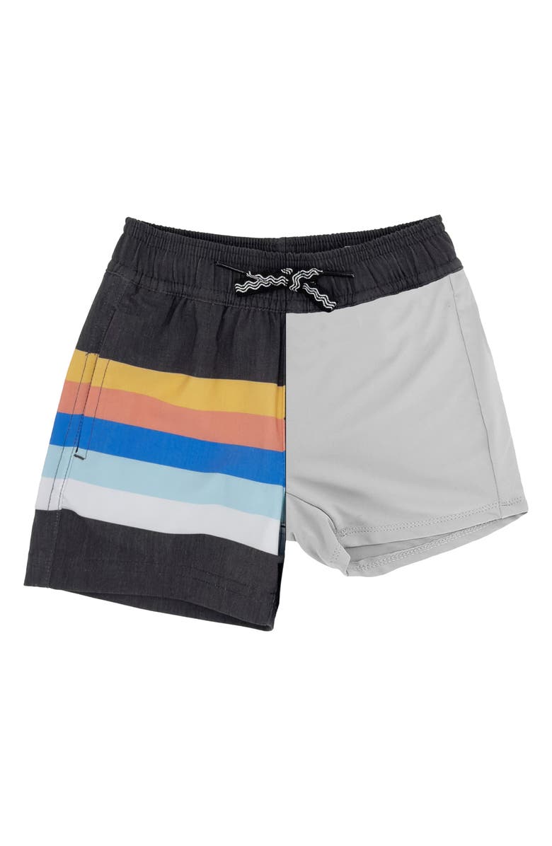 Feather 4 Arrow Stripe Swim Trunks, Alternate, color, 