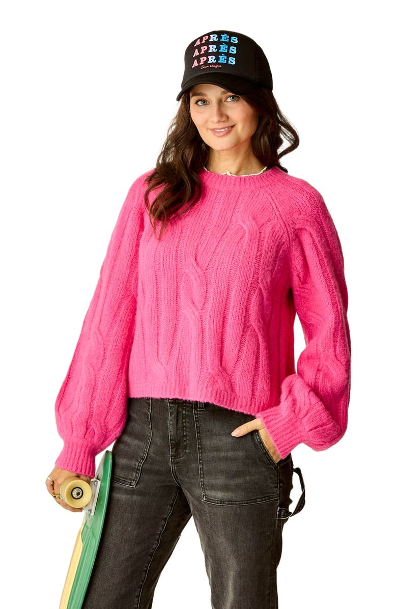 Carve Designs Eloise Wool Sweater, Alternate, color, Hot Pink