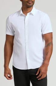 True Classic Slim Fit 4-Way Performance Stretch Short Sleeve Button-Up Shirt