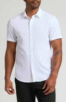 True Classic Slim Fit 4-Way Performance Stretch Short Sleeve Button-Up Shirt