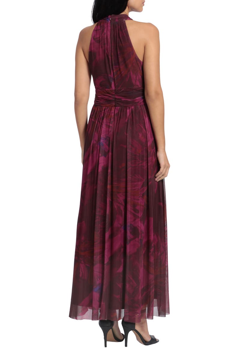 Ruched Waist Gown, Alternate, color, BORDEAUX/ FUSCHIA