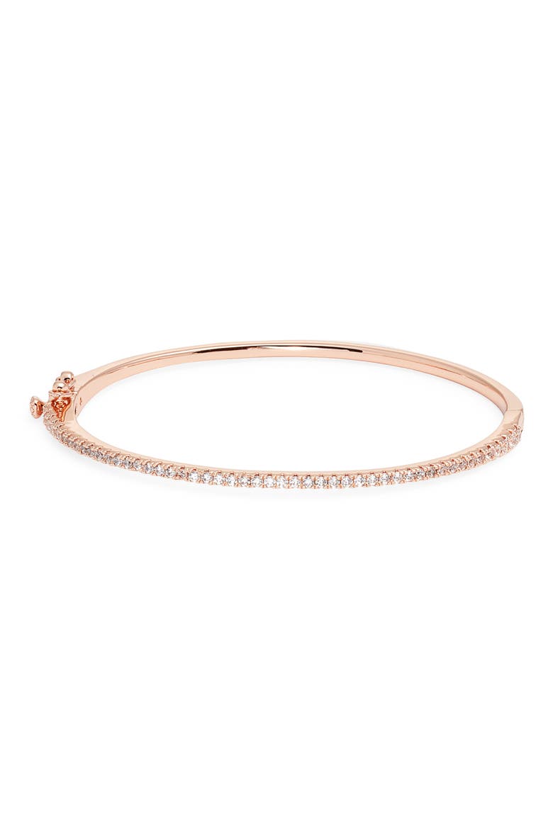 Delicate Cubic Zirconia Bangle, Main, color, CLEAR- ROSE GOLD