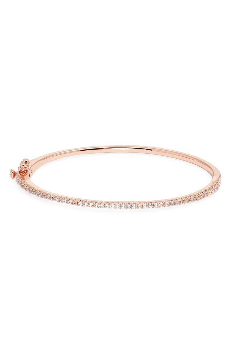 Nordstrom Delicate Cubic Zirconia Bangle, Main, color, Clear- Rose Gold