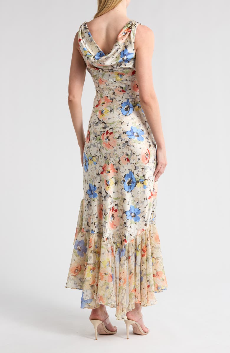 Cinq à Sept Ciara Floral Sleeveless Silk Dress, Alternate, color, Ivory Multi