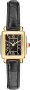 MICHELE Deco Madison Mini Two-Tone Leather Strap Watch
