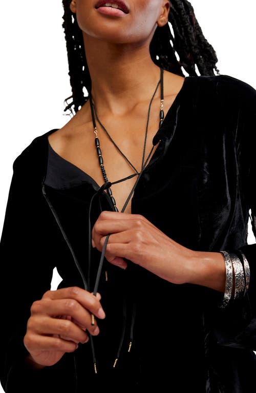 Free People Linney Velvet Minidress In Black