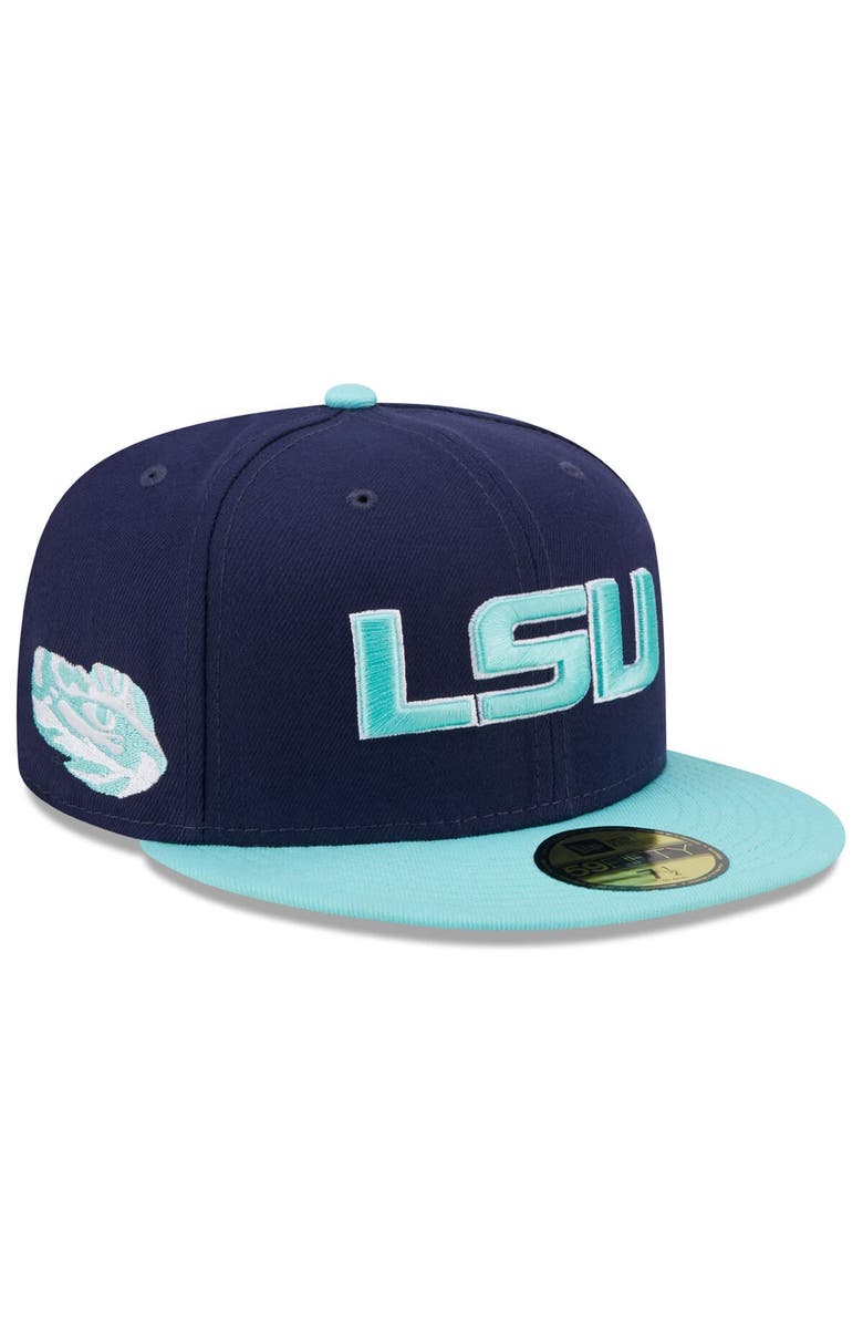 New Era Men's New Era Navy/Light Blue LSU Tigers 59FIFTY Fitted Hat, Main, color, 