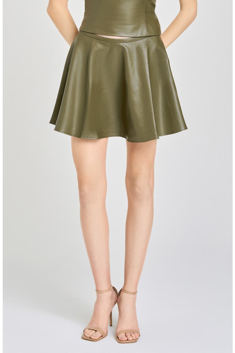 Veronica Faux Leather Miniskirt, Main, color, OLIVE