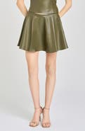 WAYF Veronica Faux Leather Miniskirt