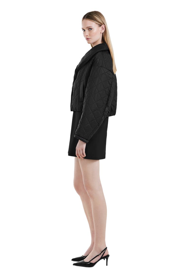 KALEE WOMEN'S QUILTED SHORT COAT, Alternate, color, Black