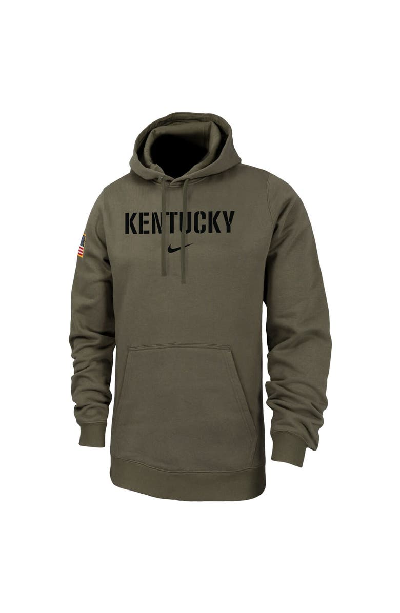 Nike Men's Nike Olive Kentucky Wildcats Military Pack Club Fleece Pullover Hoodie, Alternate, color,