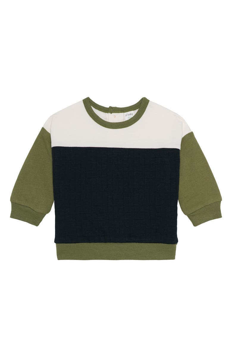 PL Baby by Petit Lem Quilted Top & Joggers Set, Alternate, color, Black