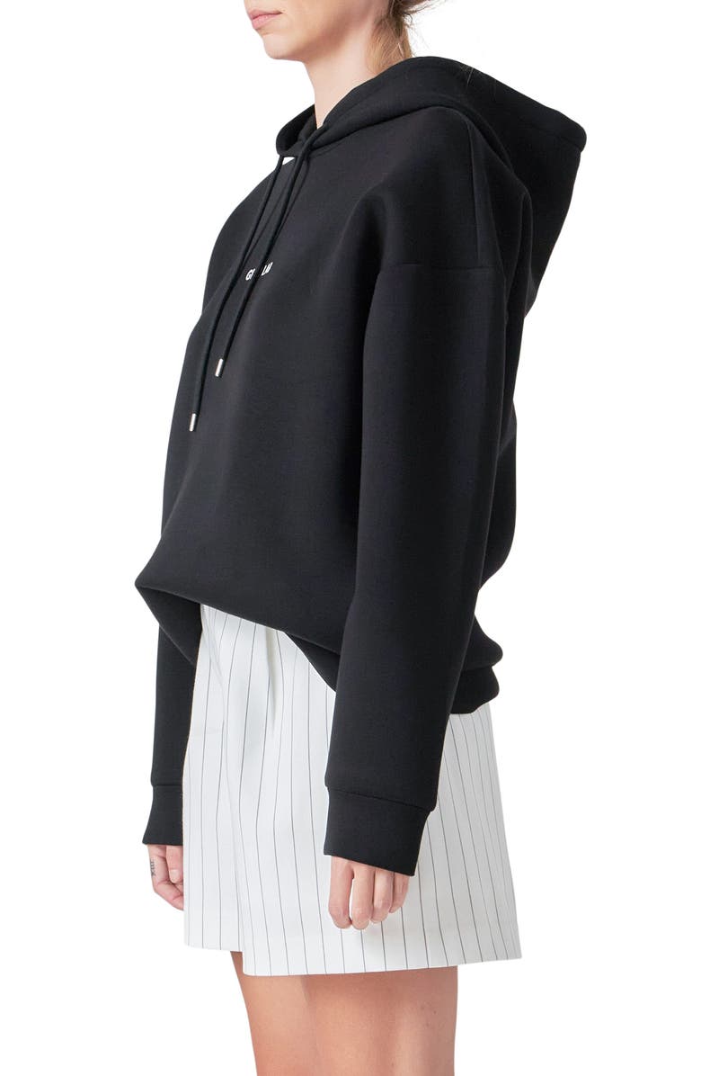 Grey Lab Logo Graphic Hoodie, Alternate, color, Black