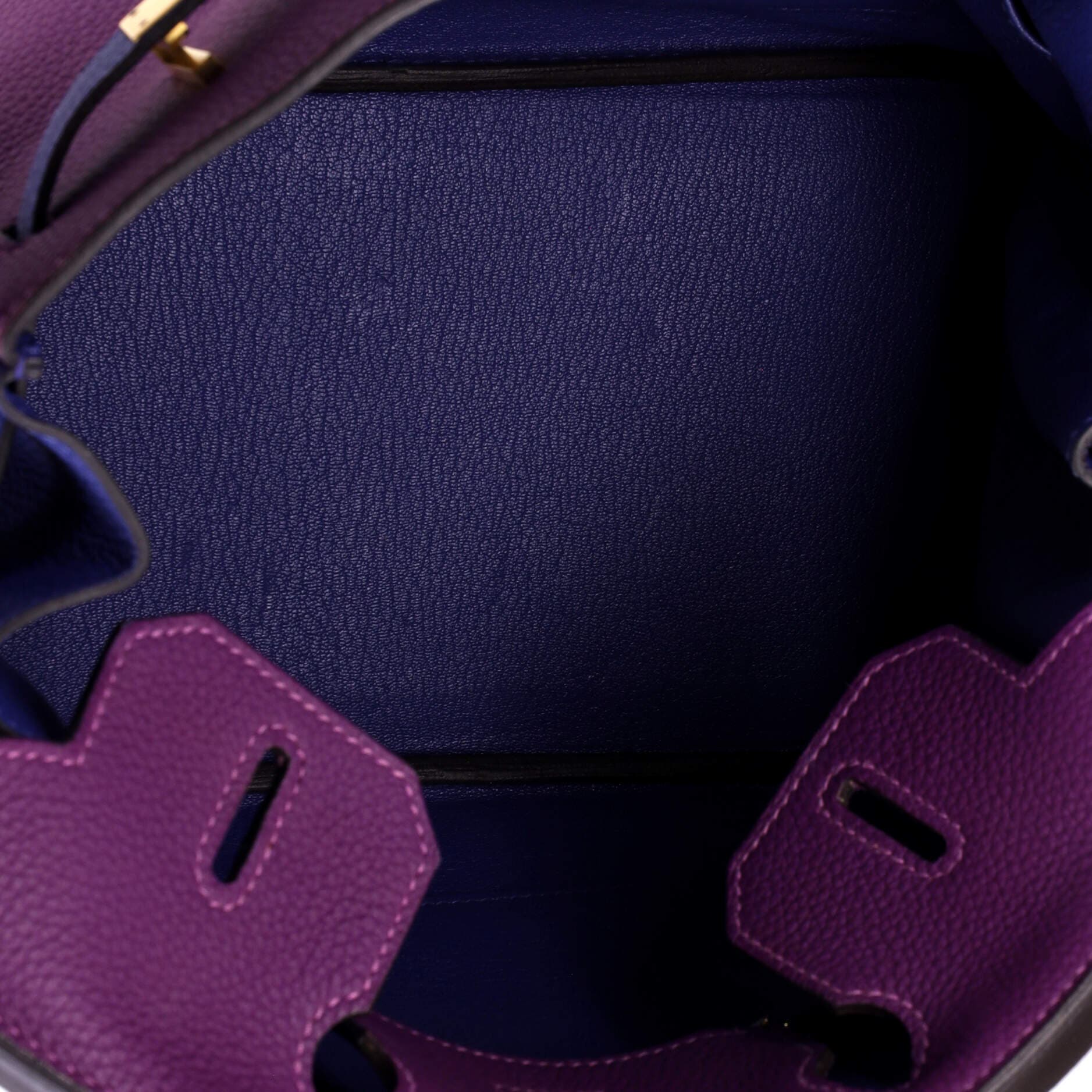 Birkin Handbag Bicolor Togo with Brushed Gold Hardware 30, Alternate, color, Purple