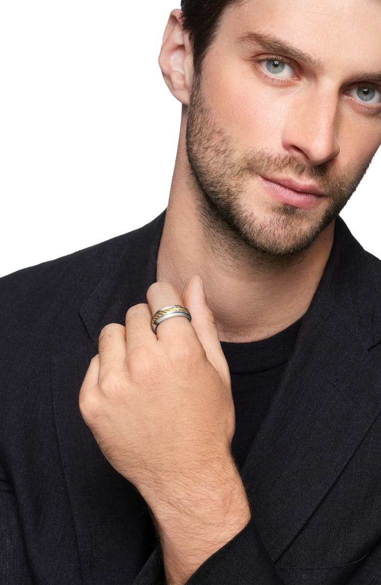 David Yurman 'Cable Classics' Band Ring with 18K Gold, Alternate, color, Two Tone
