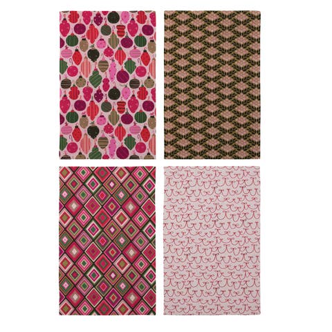 Holiday Tapestry Recycled Microfibre Tea Towel, Multicolor, Set of 4