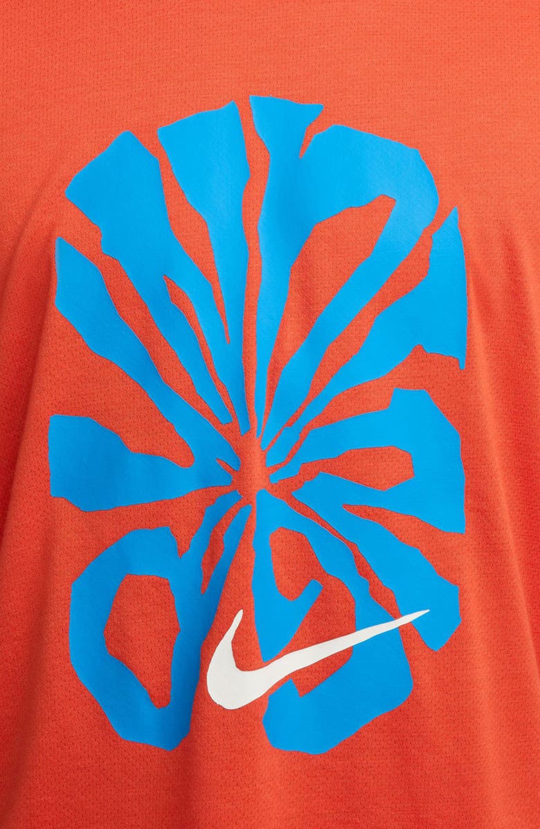 Nike Dri-FIT Rise 365 Running Graphic T-Shirt, Alternate, color, Cosmic Clay/ Summit White
