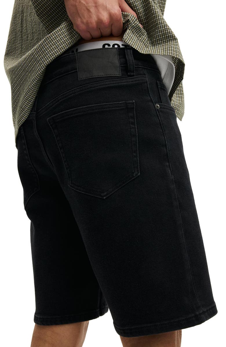 Cotton On Men's Loose Straight Denim Short, Alternate, color, Roan Black