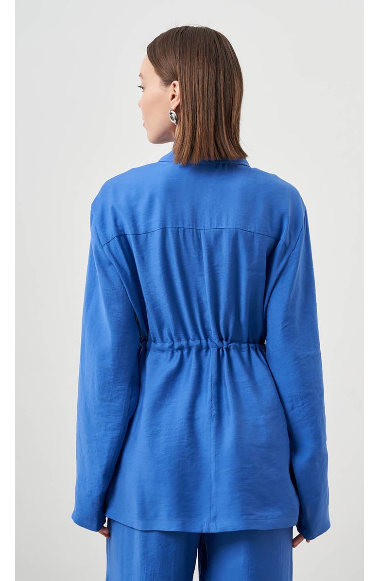 Mizalle Cinched Waist Shirt Jacket, Alternate, color, Blue