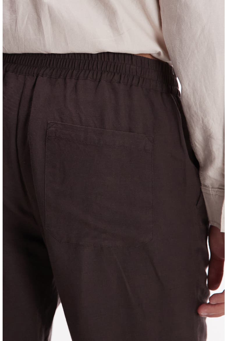 Tapered Linen Blend Pants, Alternate, color, BROWN