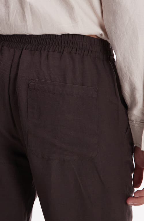 Topman Tapered Linen Blend Pants In Brown
