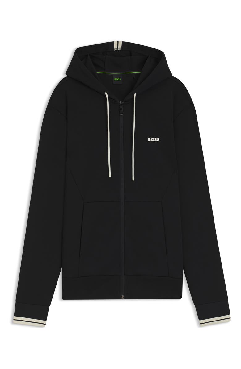 BOSS FZ Zone Cotton Blend Zip Hoodie, Alternate, color, Black