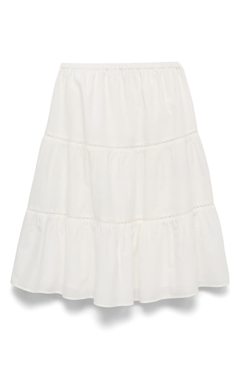 MANGO Flared Midi Skirt, Main, color, White