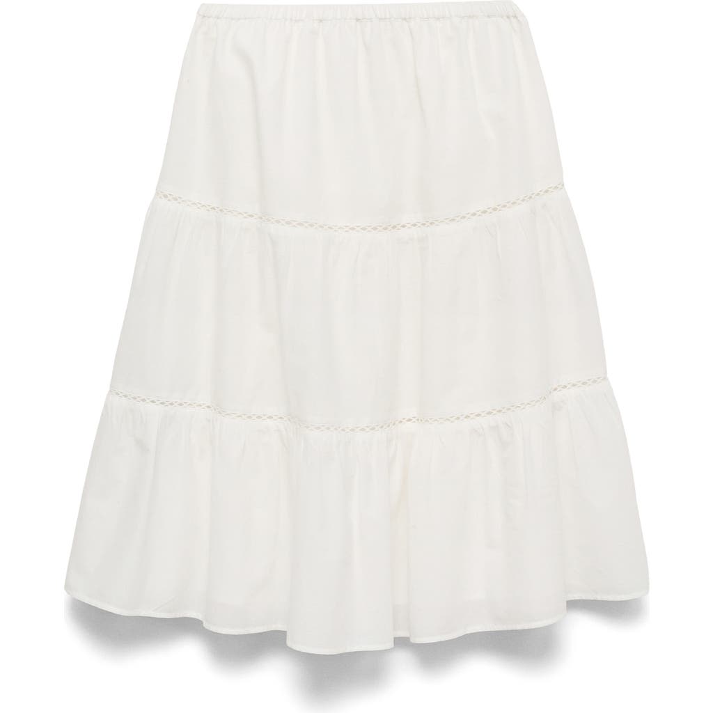 Mango Flared Midi Skirt In Neutral