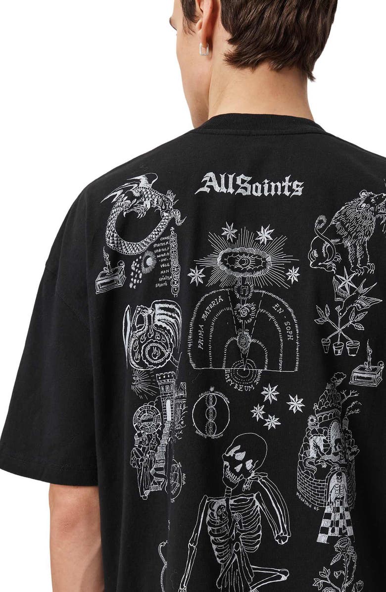 AllSaints Terra Cotton Graphic T-Shirt, Alternate, color, Jet Black