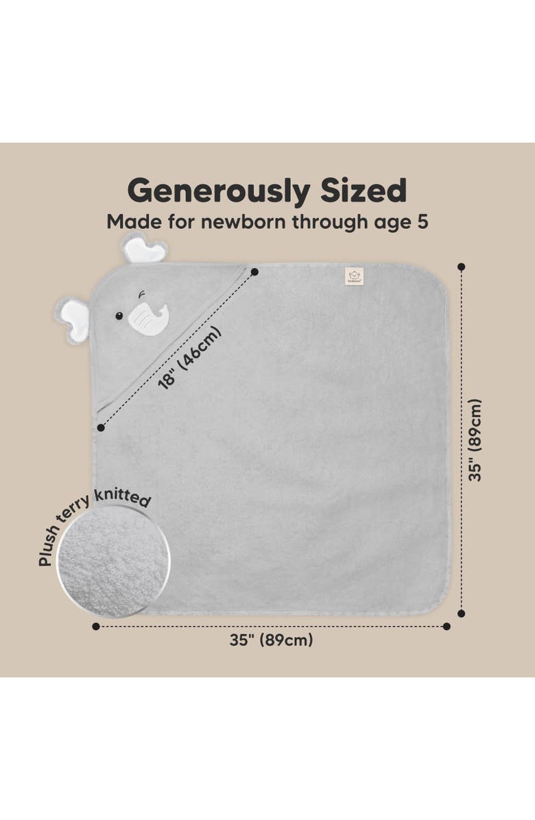 KeaBabies Cuddle Baby Hooded Towel, Alternate, color, Elephant