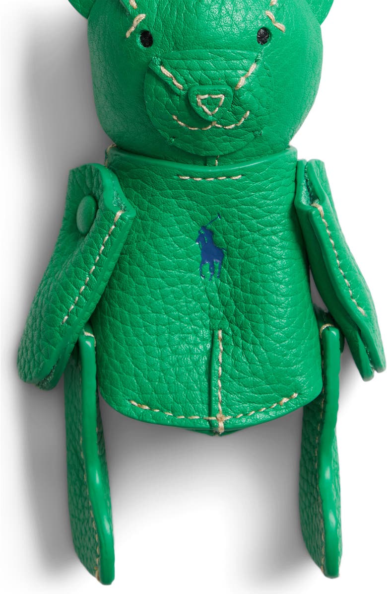 Polo Ralph Lauren Pebble Leather Polo Bear Charm, Alternate, color, Parrot