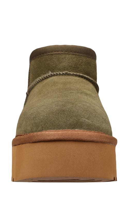 Mykos Suede Faux Fur Lined Boot In Green