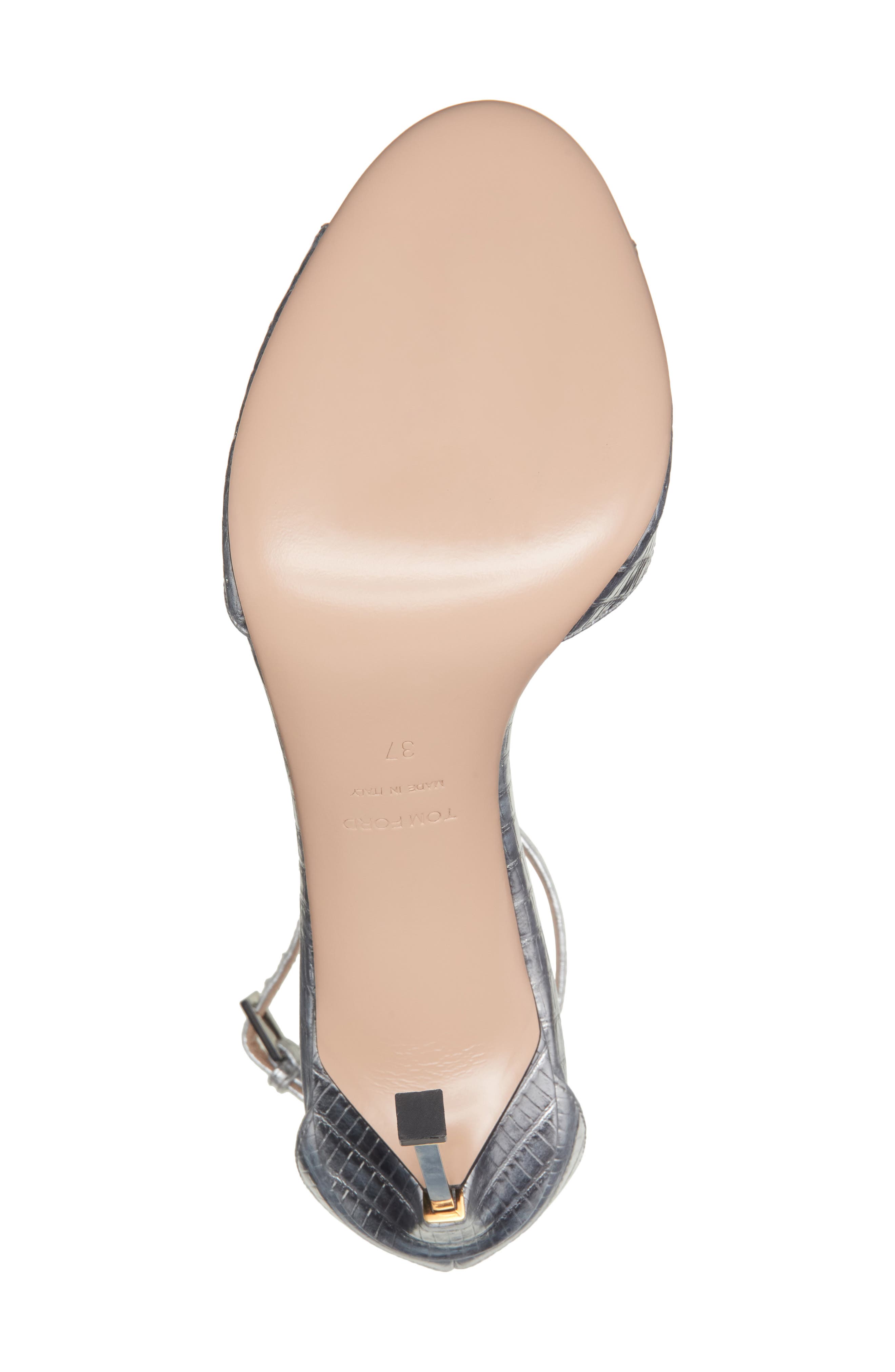 TOM FORD Stiletto Ankle Strap Sandal, Alternate, color, Silver