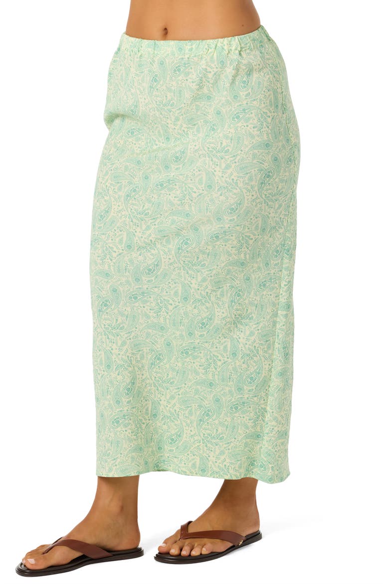 Kavali Paisley Midi Skirt, Alternate, color, CITRON