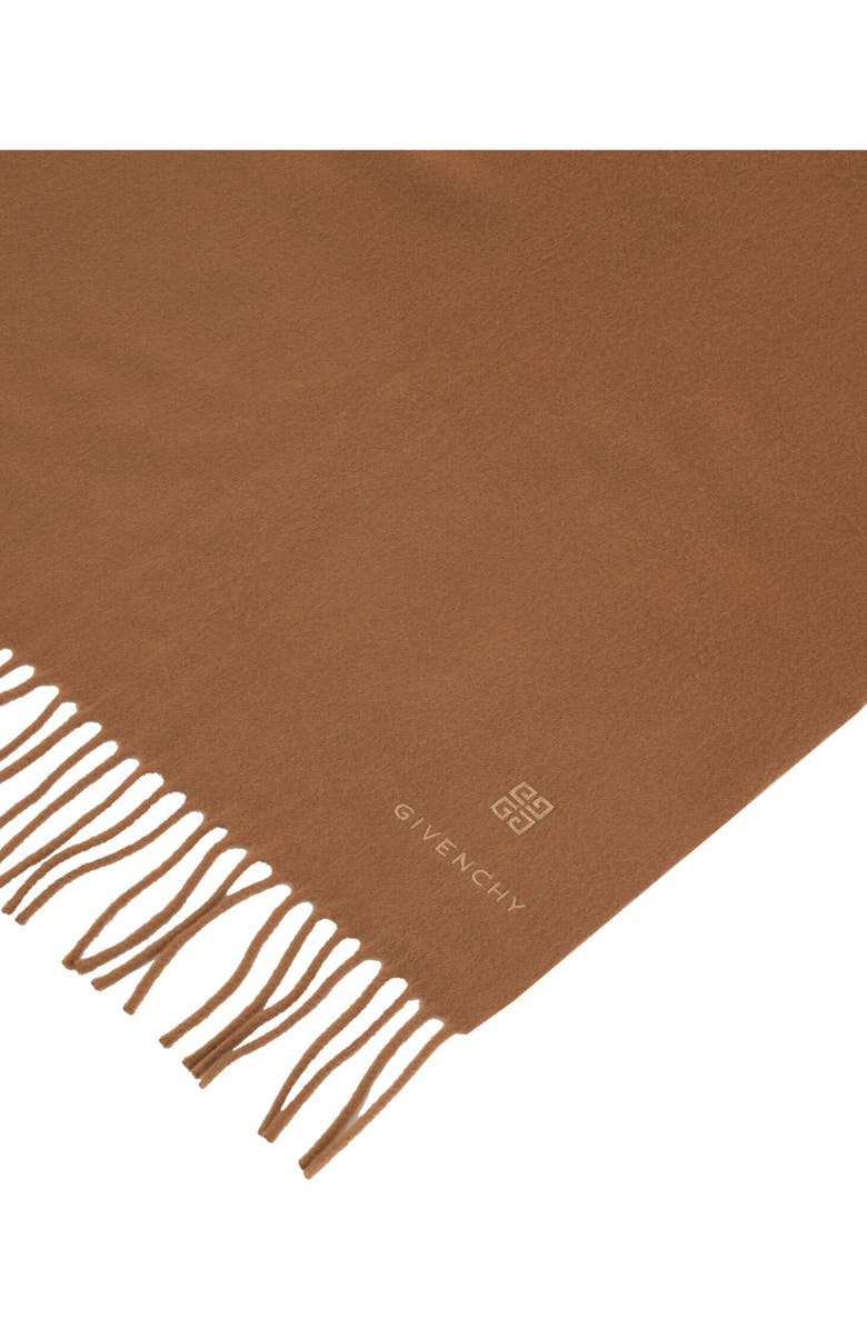 Givenchy Mini 4G Reversible Cashmere Scarf, Alternate, color, Havana Brown