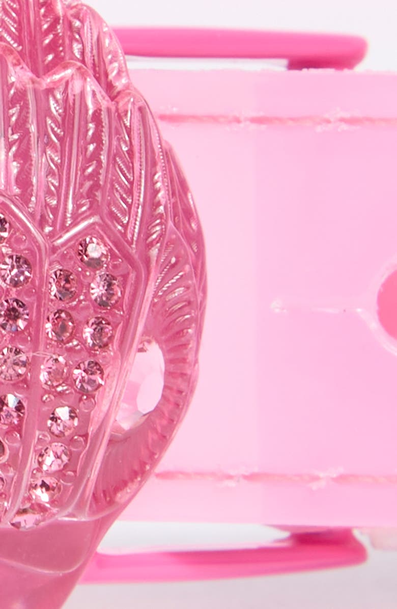 Kurt Geiger London Crystal Eagle Buckle Belt, Alternate, color, Pink Multi