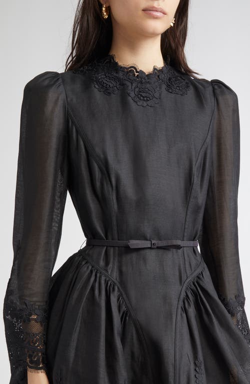 Zimmermann Hypnotic Lace Mini Dress In Black