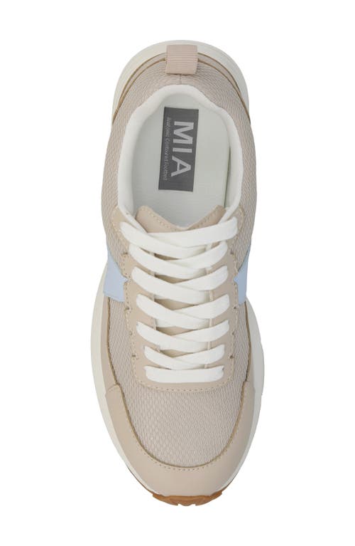 Mia Krash Mesh Sneaker In Light Gray- Baby Blue