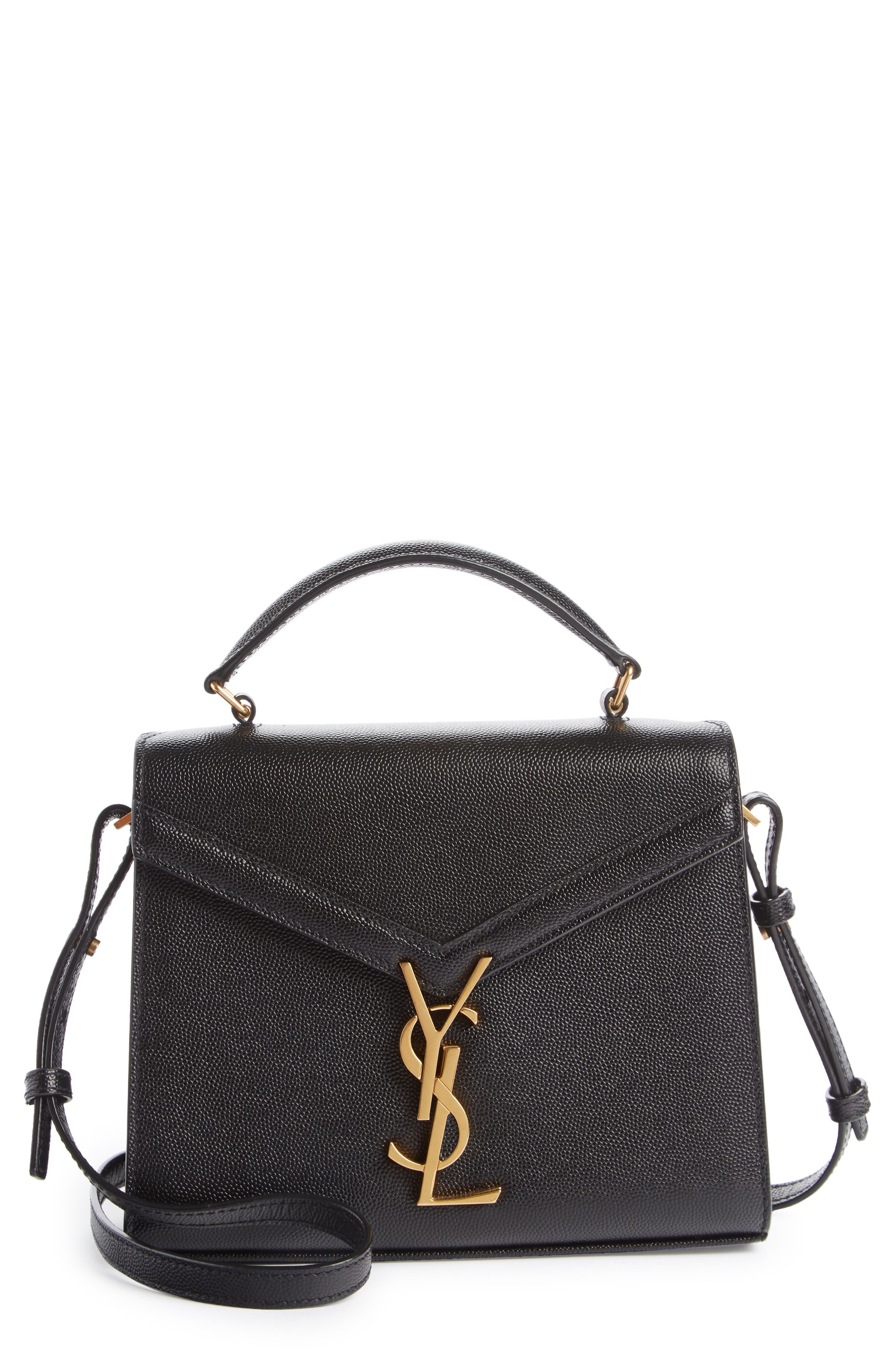 Saint Laurent Mini Cassandra Leather Top Handle Bag, Main, color, 