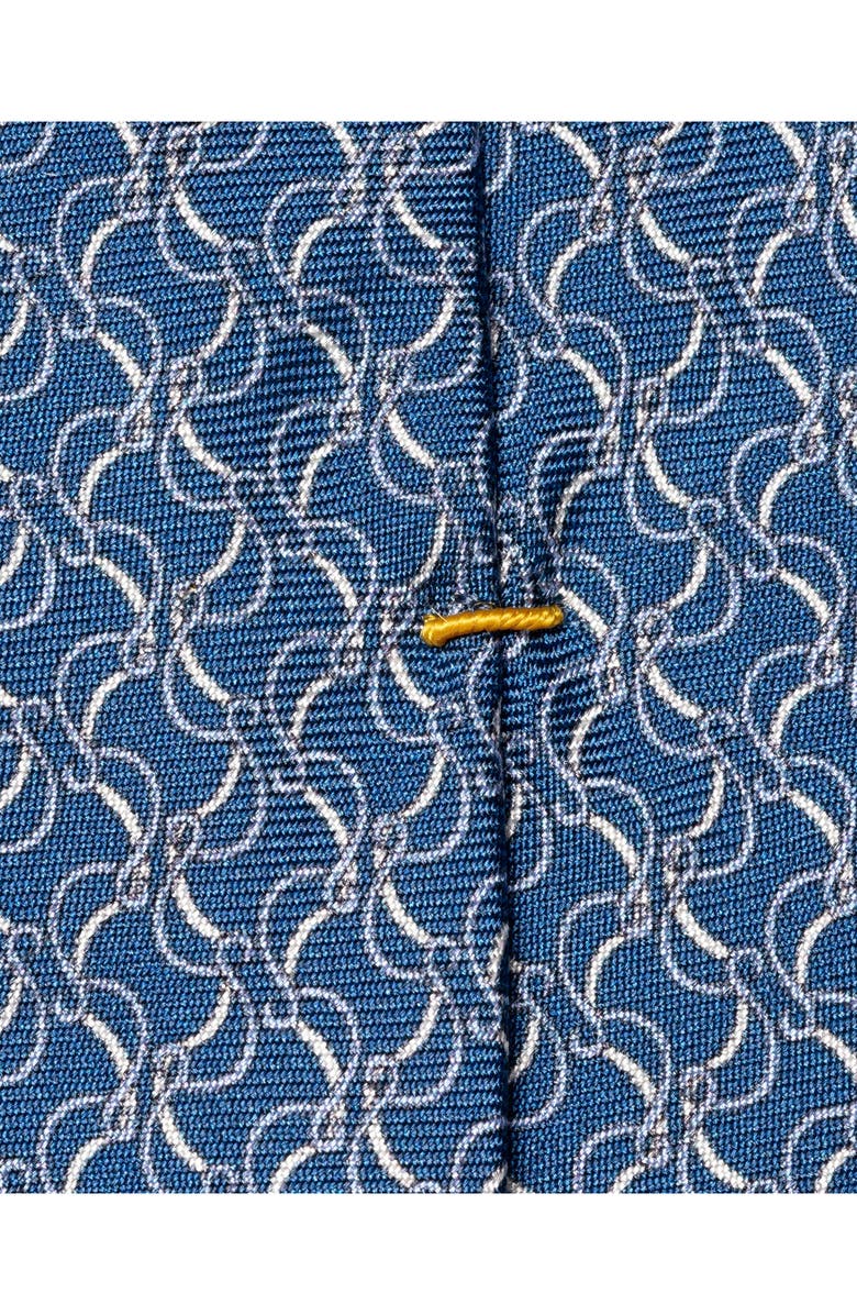 Eton Blue Vine Print Silk Tie, Alternate, color, Medium Blue