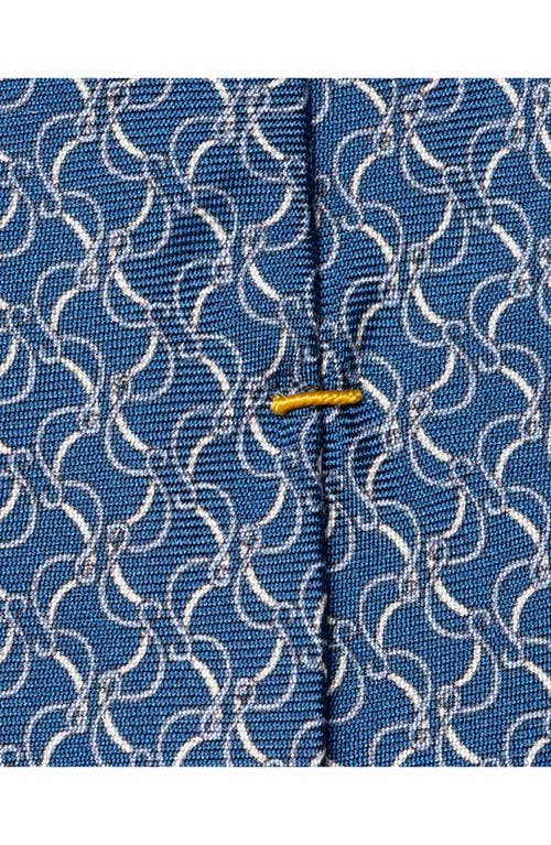 Eton Blue Vine Print Silk Tie In Medium Blue