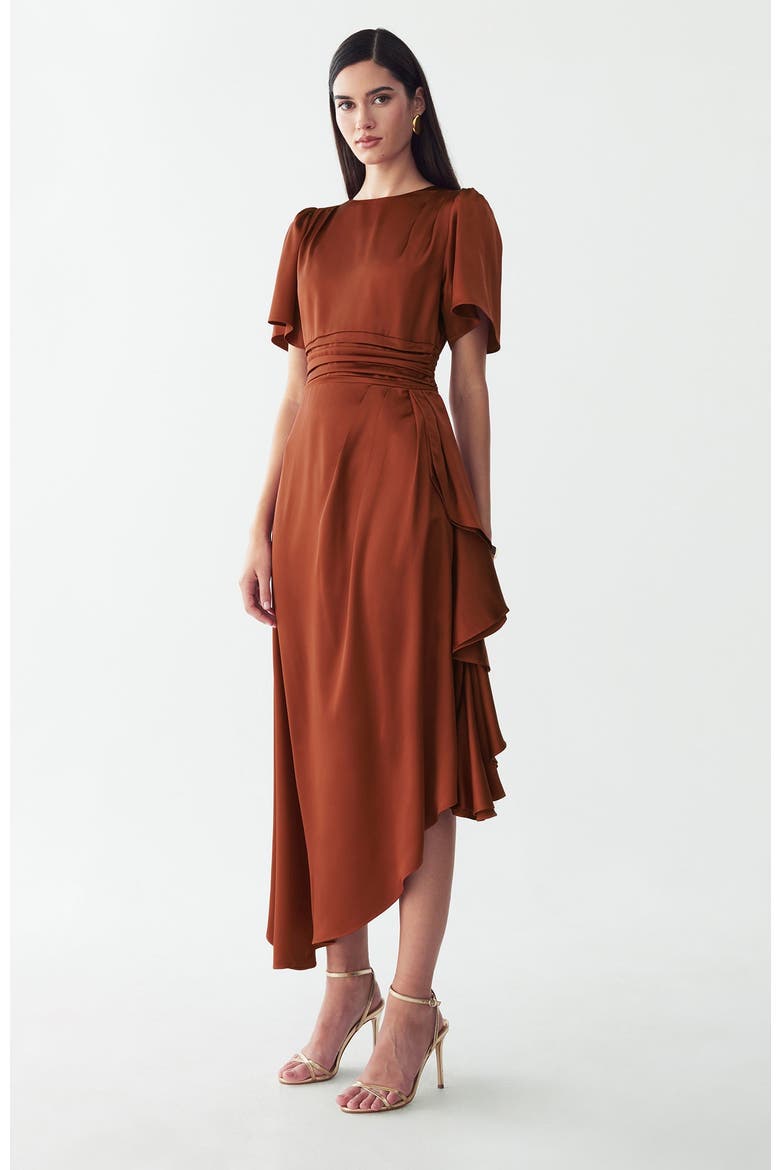 Narissa Midi Dress, Alternate, color, Copper